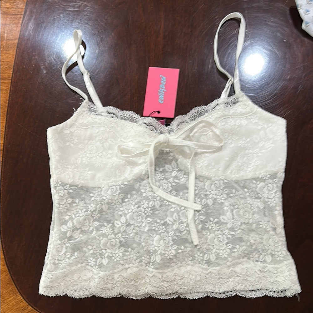 Edikted Pink Tag with Black String